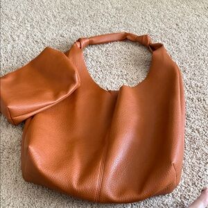 Anthropologie light brown love me not  Leather Hobo Bag